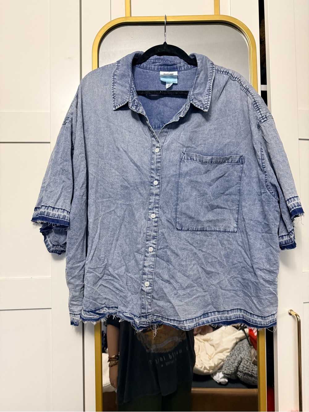 Future Collective Crop Denim Shirt